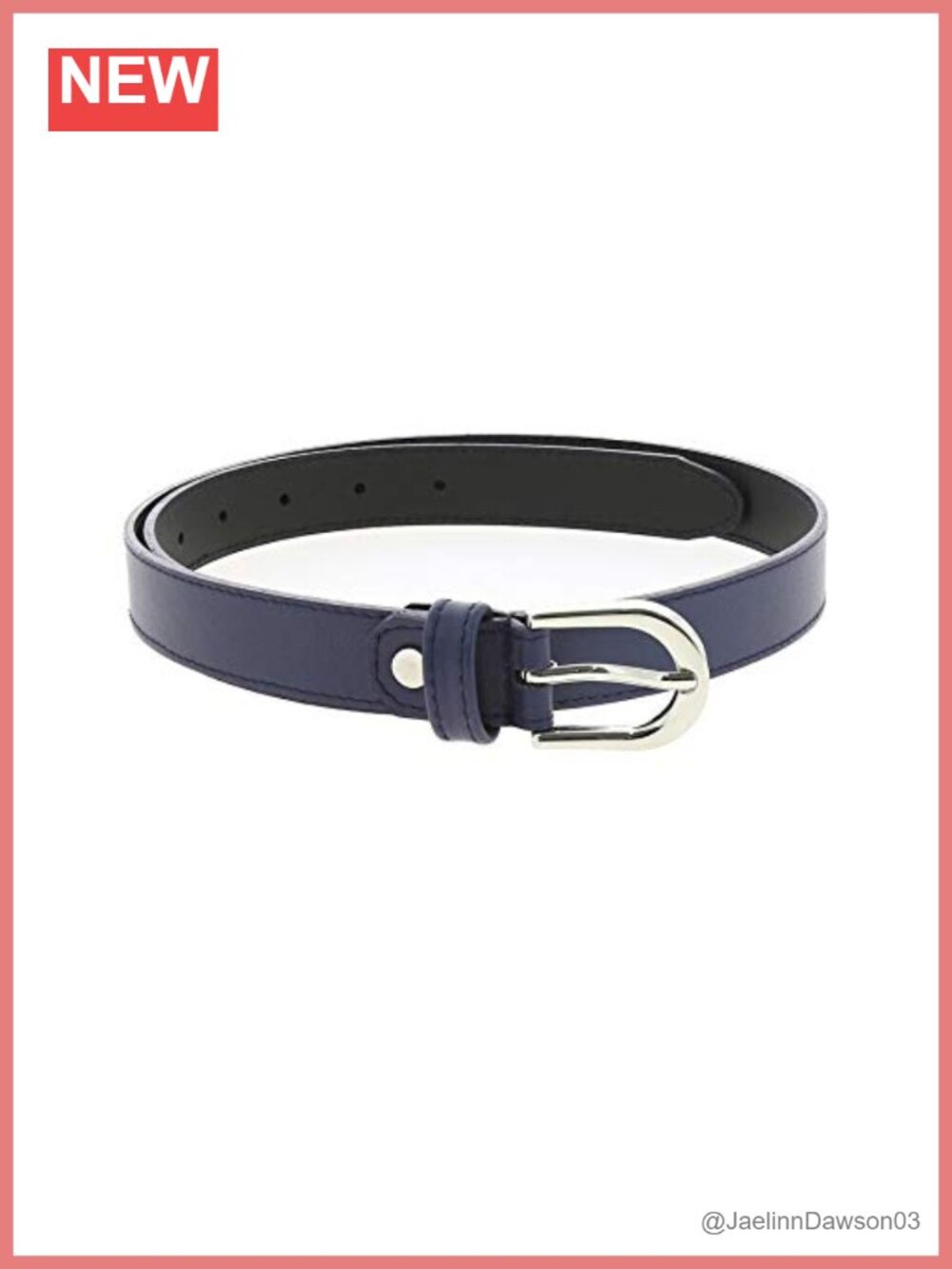 Women's Italian Leather Belt Slim 1 Inch Buckle Belt